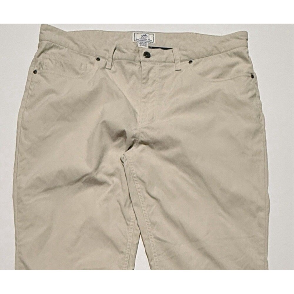 Southern Tide Intercoastal Pants Mens 38x29 Cream Performance Chino Nylon Preppy